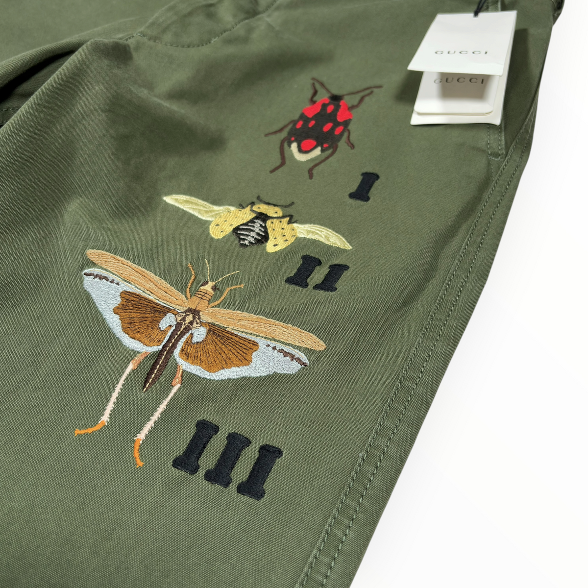 Gucci 2017 Embroidered Insect Chino Pants