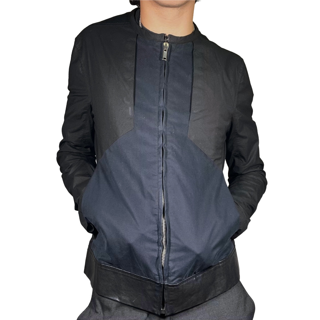 Rick Owens 2012 Bi-Color Velcro Panel Bomber Jacket