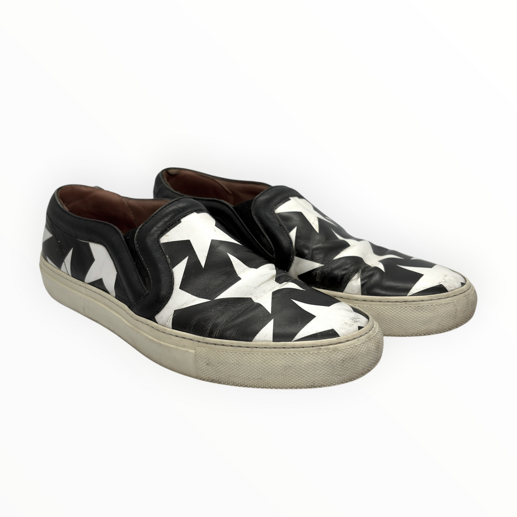 Givenchy Star Print Leather Slip-On Sneakers
