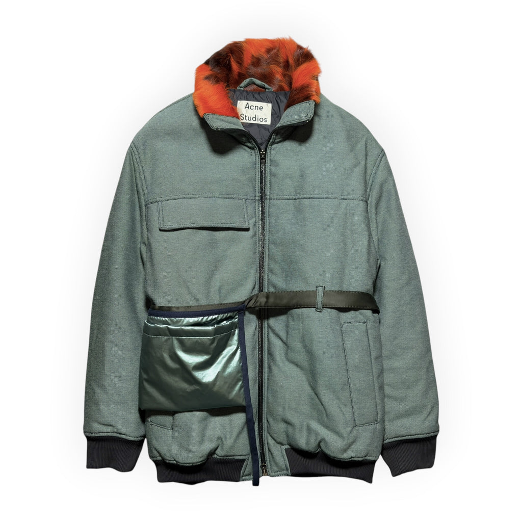 Acne Studios Faux-Fur Collar Belted Utility Jacket