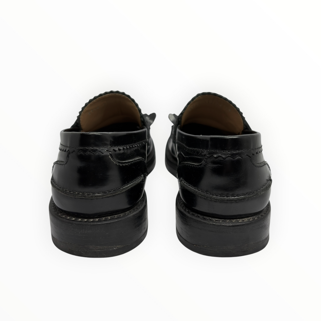 Our Legacy Black Leather Fringe Loafers