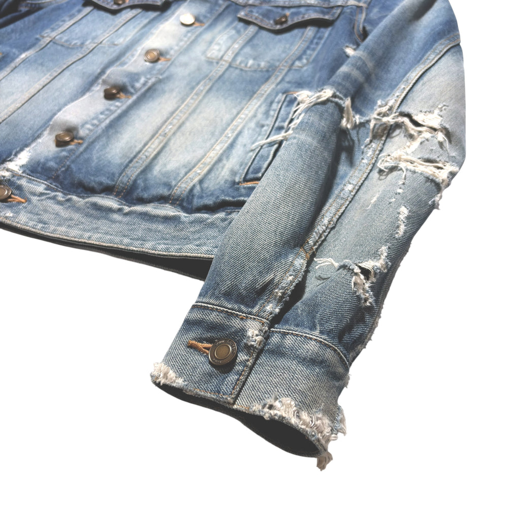 Saint Laurent Paris 2019 "Crash" Heavily Destroyed Denim Jacket