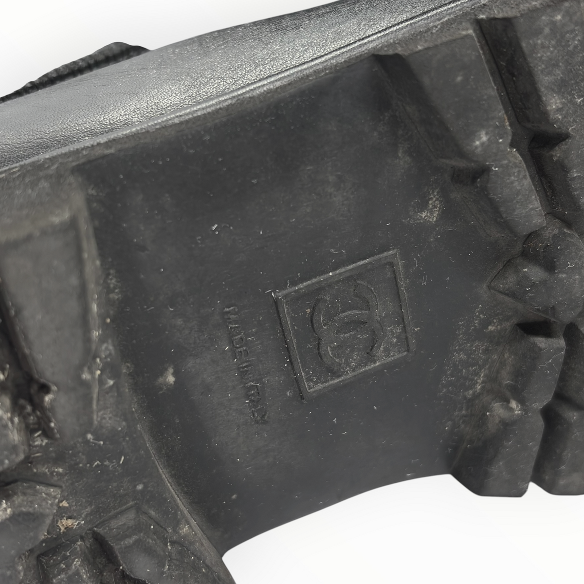 Chanel 00s CC-Embossed Leather  Boots
