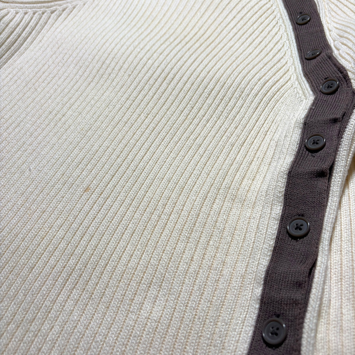 Armani Exchange Asymmetric Button Ribbed Knit Sweater