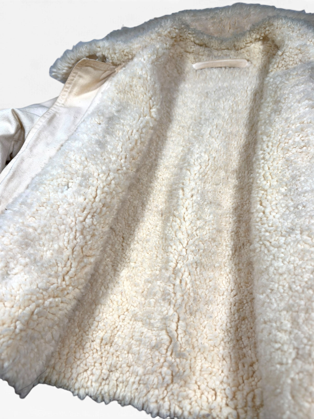 Swedish Military 60s Off-White Shearling-Lined Parka