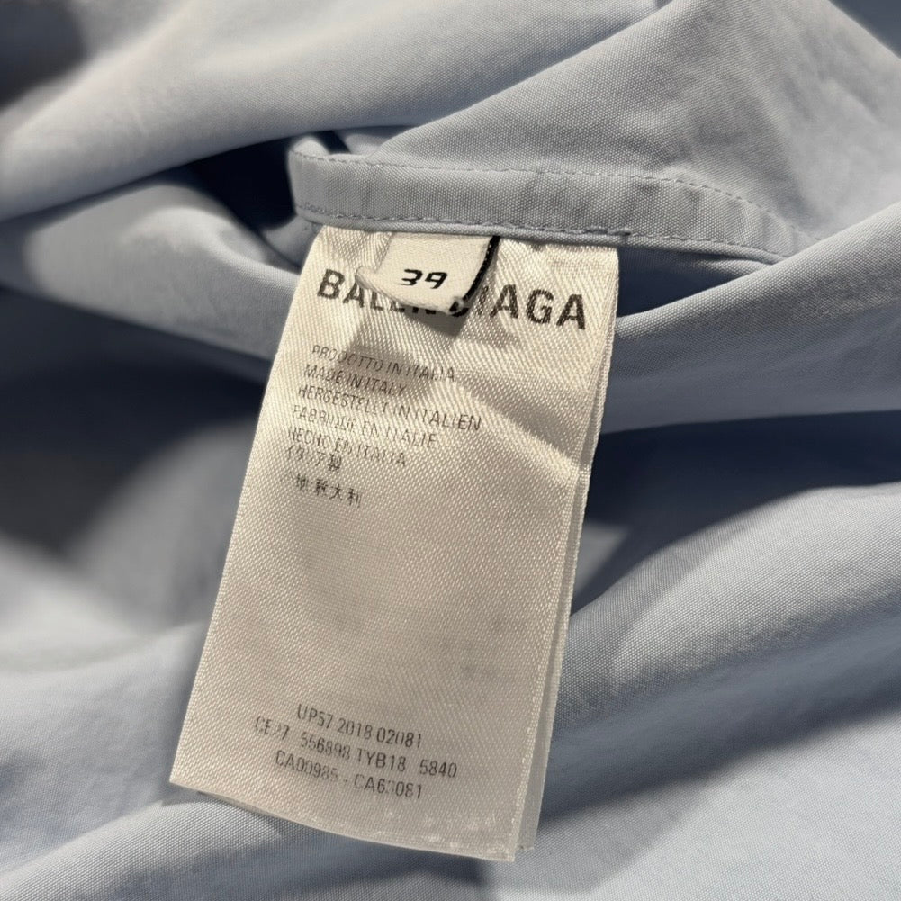 Balenciaga SS19 Embroidered B Logo Button-Down Shirt