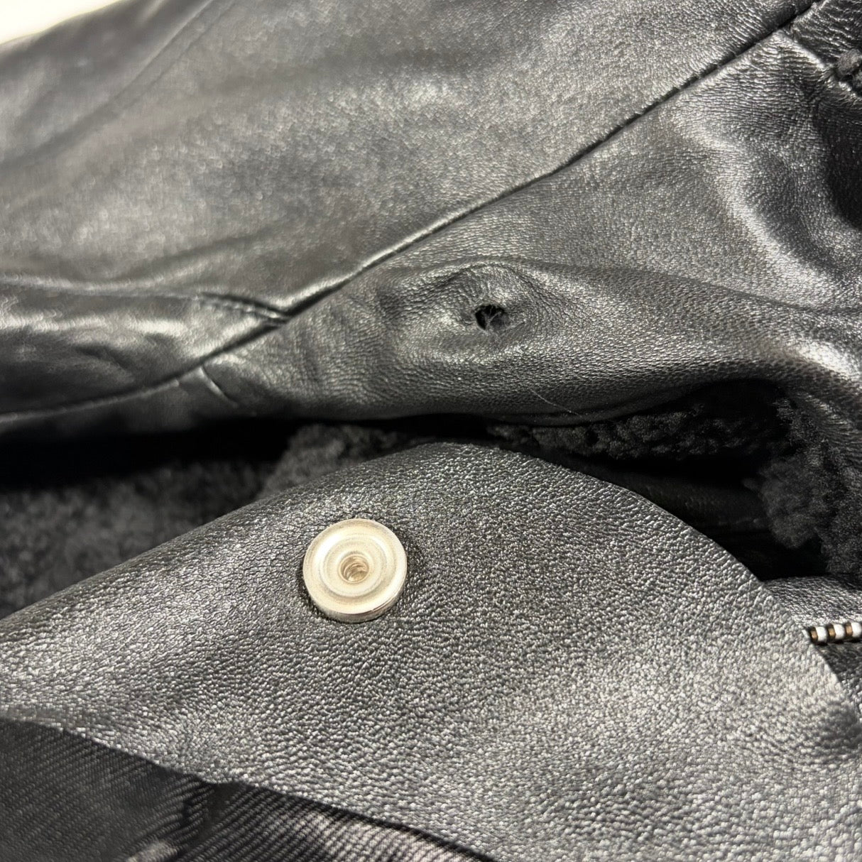 Saint Laurent Paris FW15 Shearling-Lined Leather Flight Jacket