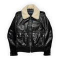 Gucci 2014 Detachable Shearling Collar Leather Aviator Jacket