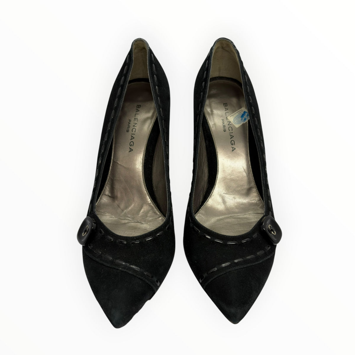 Balenciaga Suede Buckle Pumps