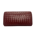 Bottega Veneta Burgundy Intrecciato Flap Wallet