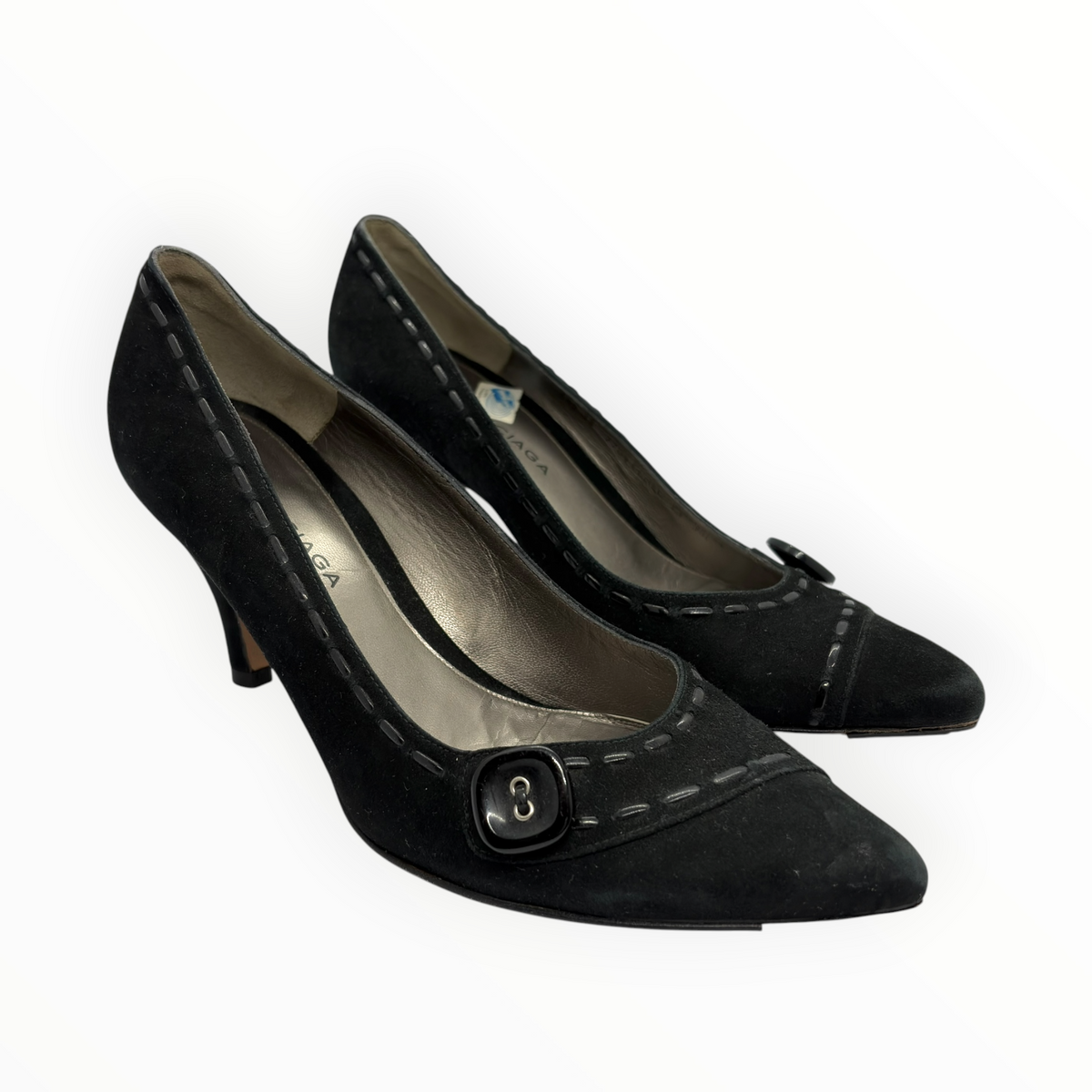 Balenciaga Suede Buckle Pumps