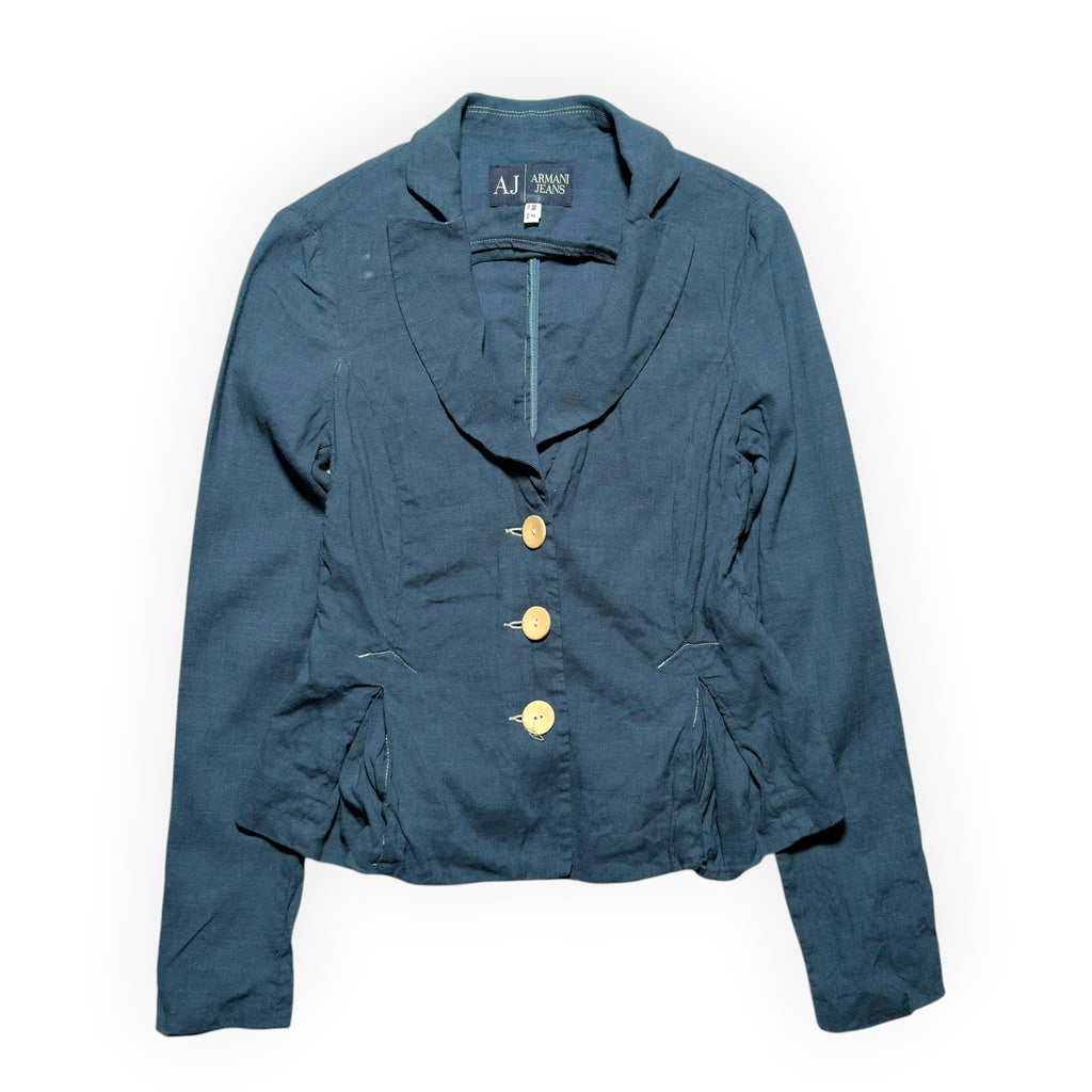 Armani Jeans Linen-Blend Single-Breasted Blazer