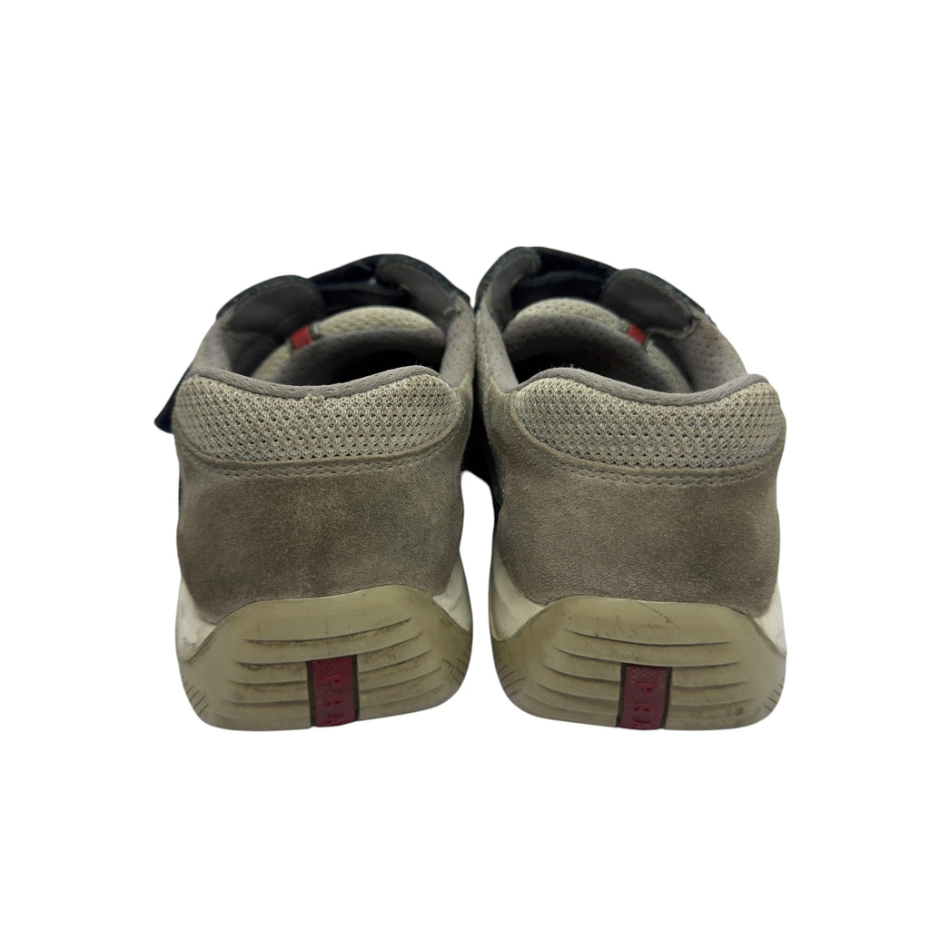 Prada Linea Rossa Vintage Navy/Grey Double Strap Velcro Mesh Sneakers