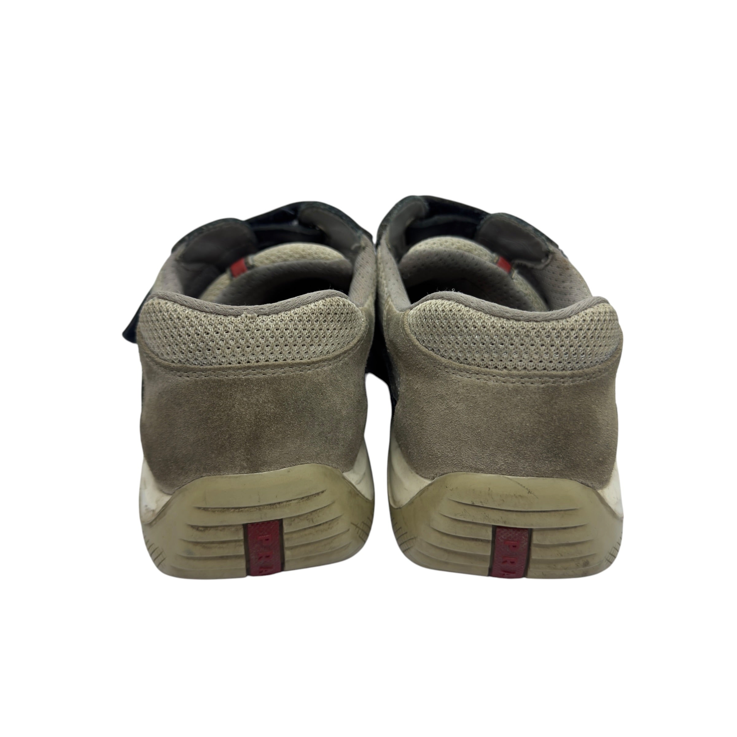 Prada Linea Rossa Vintage Navy/Grey Double Strap Velcro Mesh Sneakers