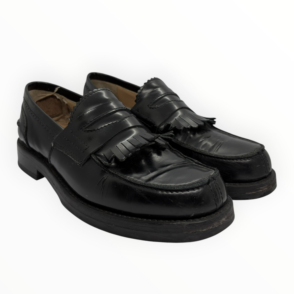 Our Legacy Black Leather Fringe Loafers