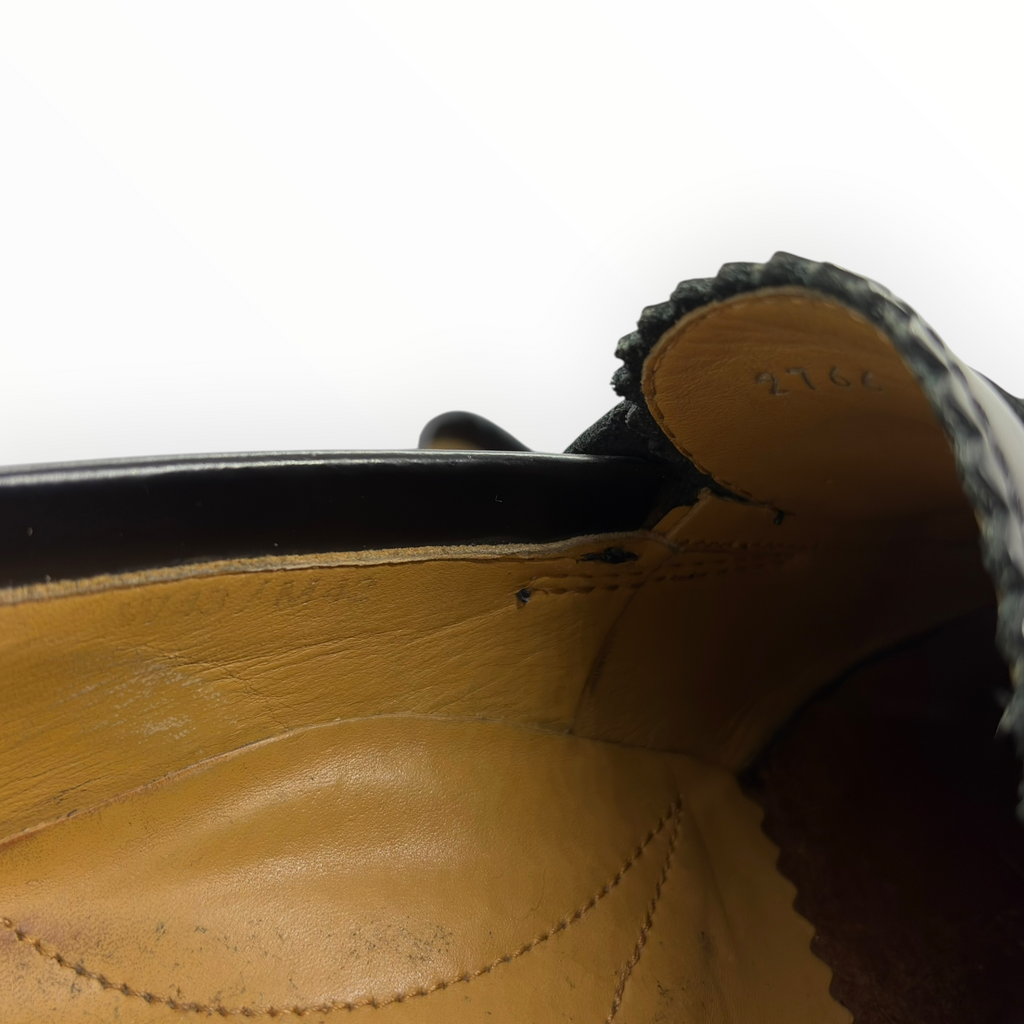 Our Legacy Black Leather Fringe Loafers