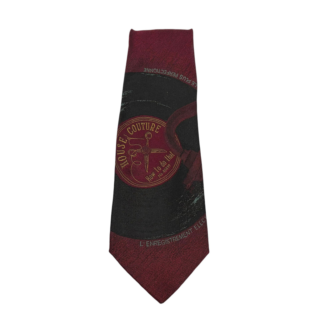 Jean Paul Gaultier Vintage Vinyl Record Silk Tie