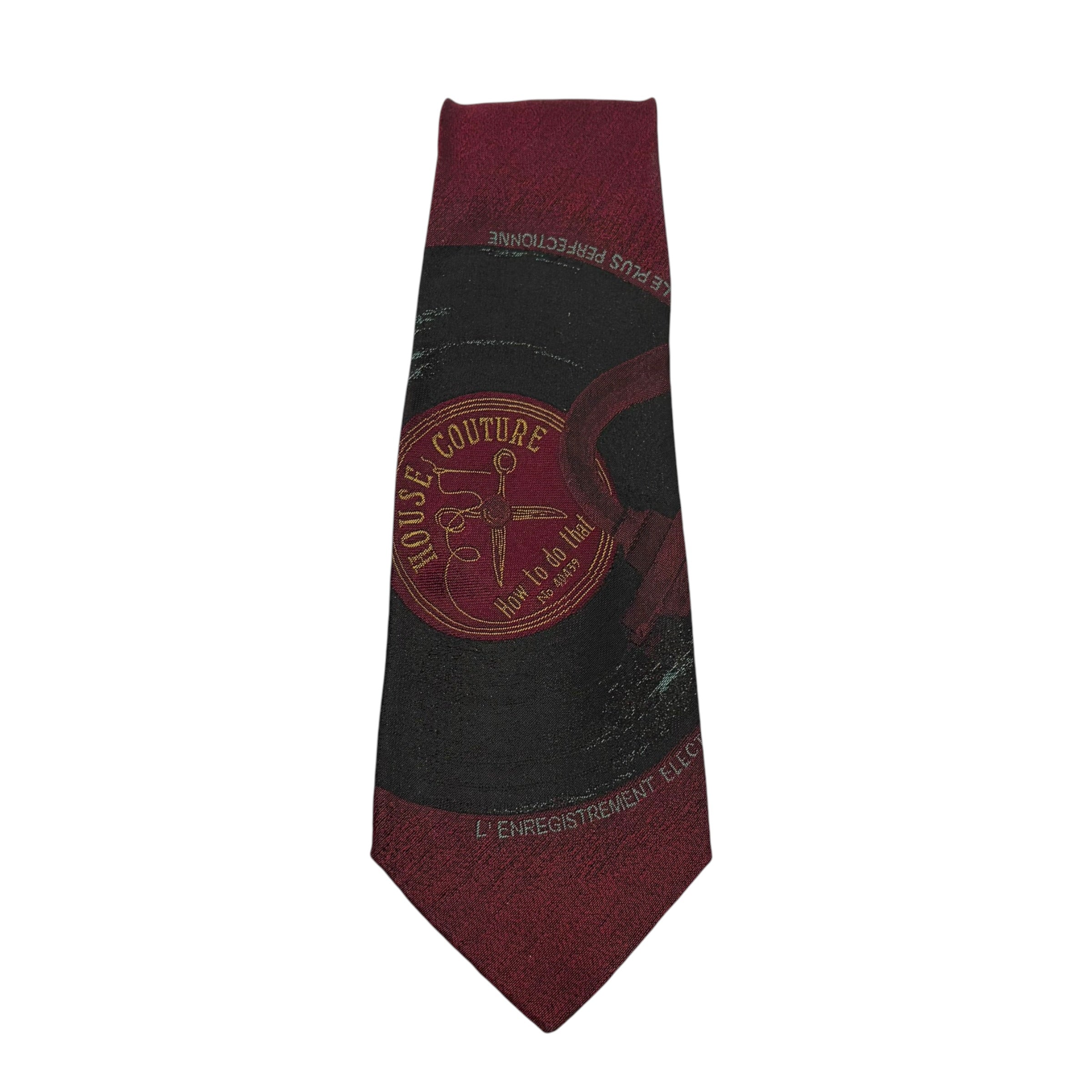 Jean Paul Gaultier Vintage Vinyl Record Silk Tie