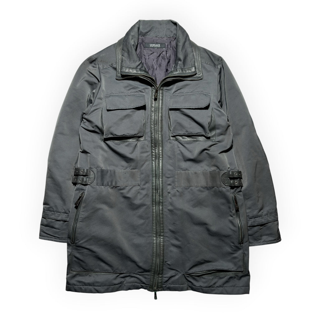Versace Jeans Couture Leather-Trimmed Buckled Utility Parka