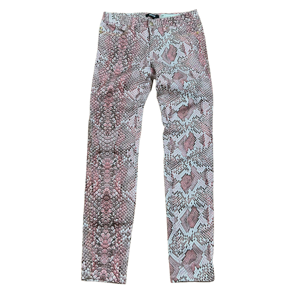 Just Cavalli Pink Python-Print Jeans