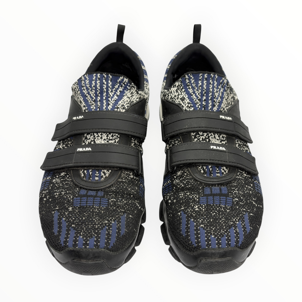 Prada Knit Double-Strap Velcro Sneakers