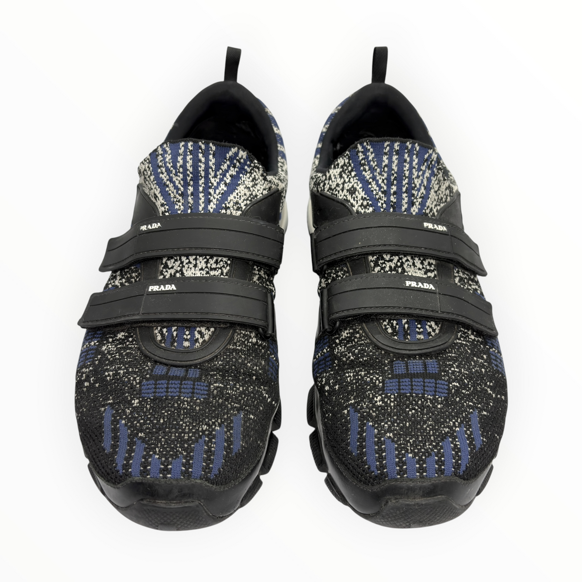 Prada Knit Double-Strap Velcro Sneakers