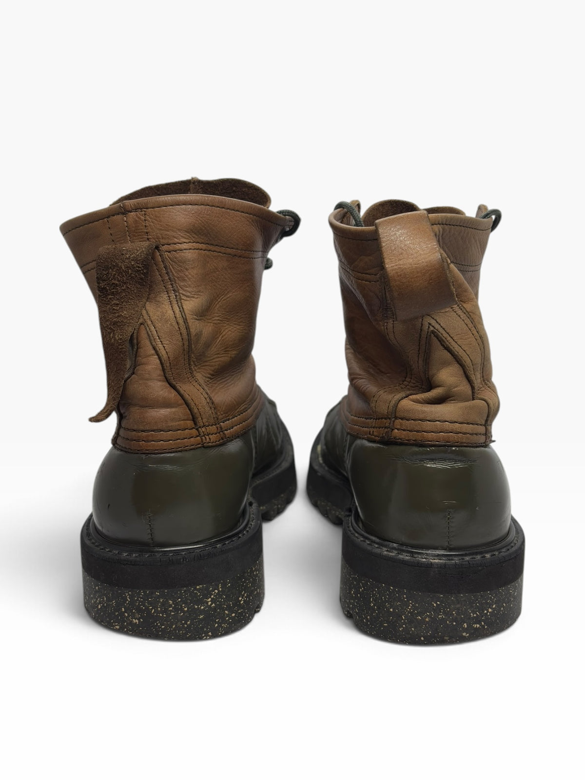 Undercover Olive & Tan Leather Duck Boots