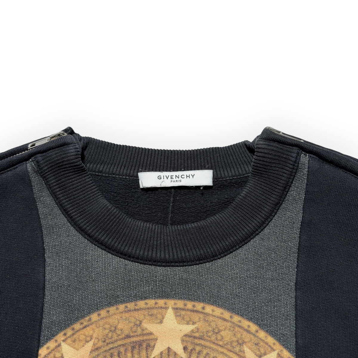 Givenchy by Riccardo Tisci "American Dream" Madonna Patchwork Zip-Shoulder Sweatshirt