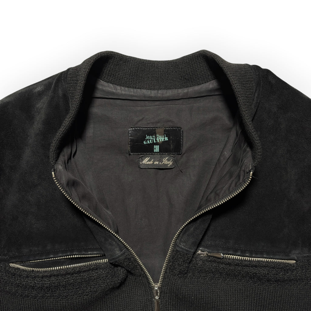 Jean Paul Gaultier CUIR Suede & Knit Hybrid Bomber Jacket