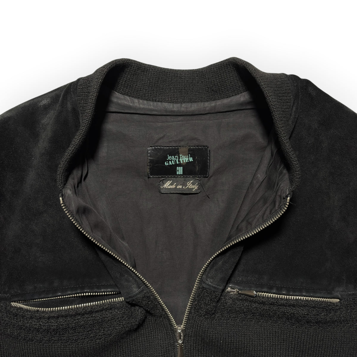 Jean Paul Gaultier CUIR Suede & Knit Hybrid Bomber Jacket