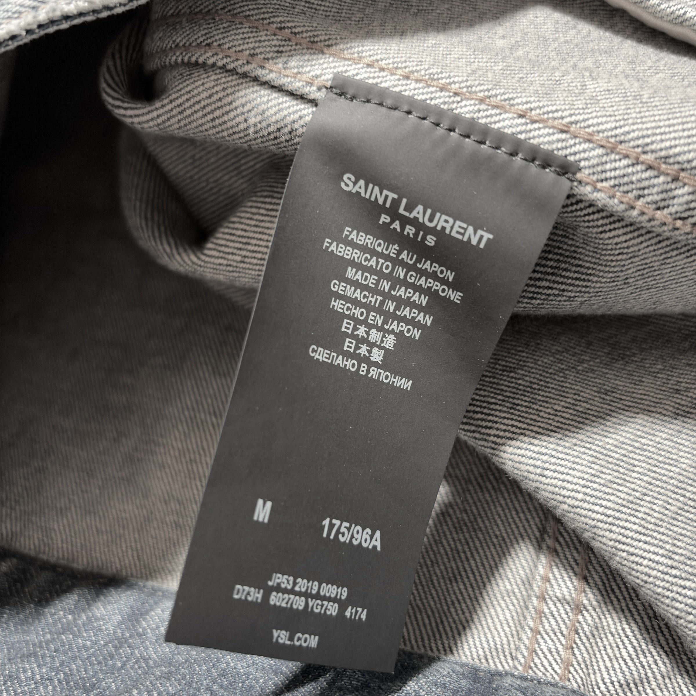 Saint Laurent Paris 2019 "Crash" Heavily Destroyed Denim Jacket