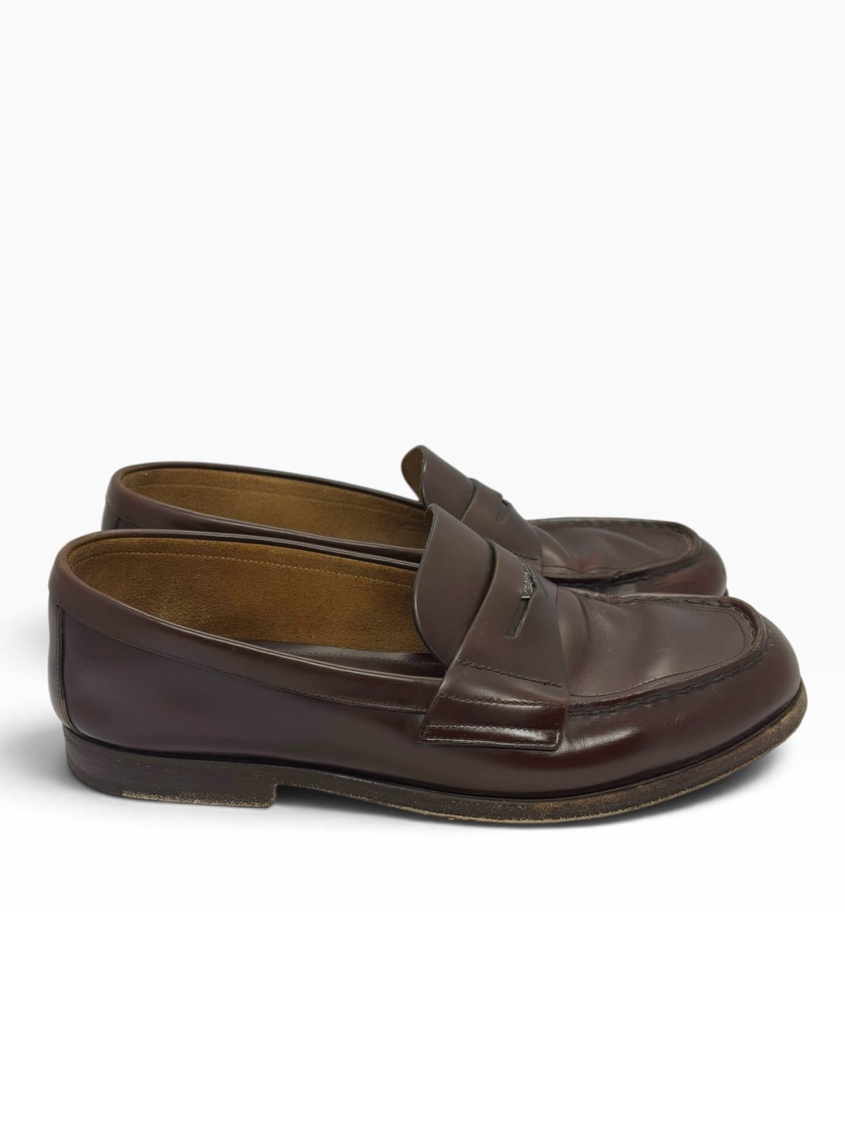 Prada 00s Logo Leather Loafers