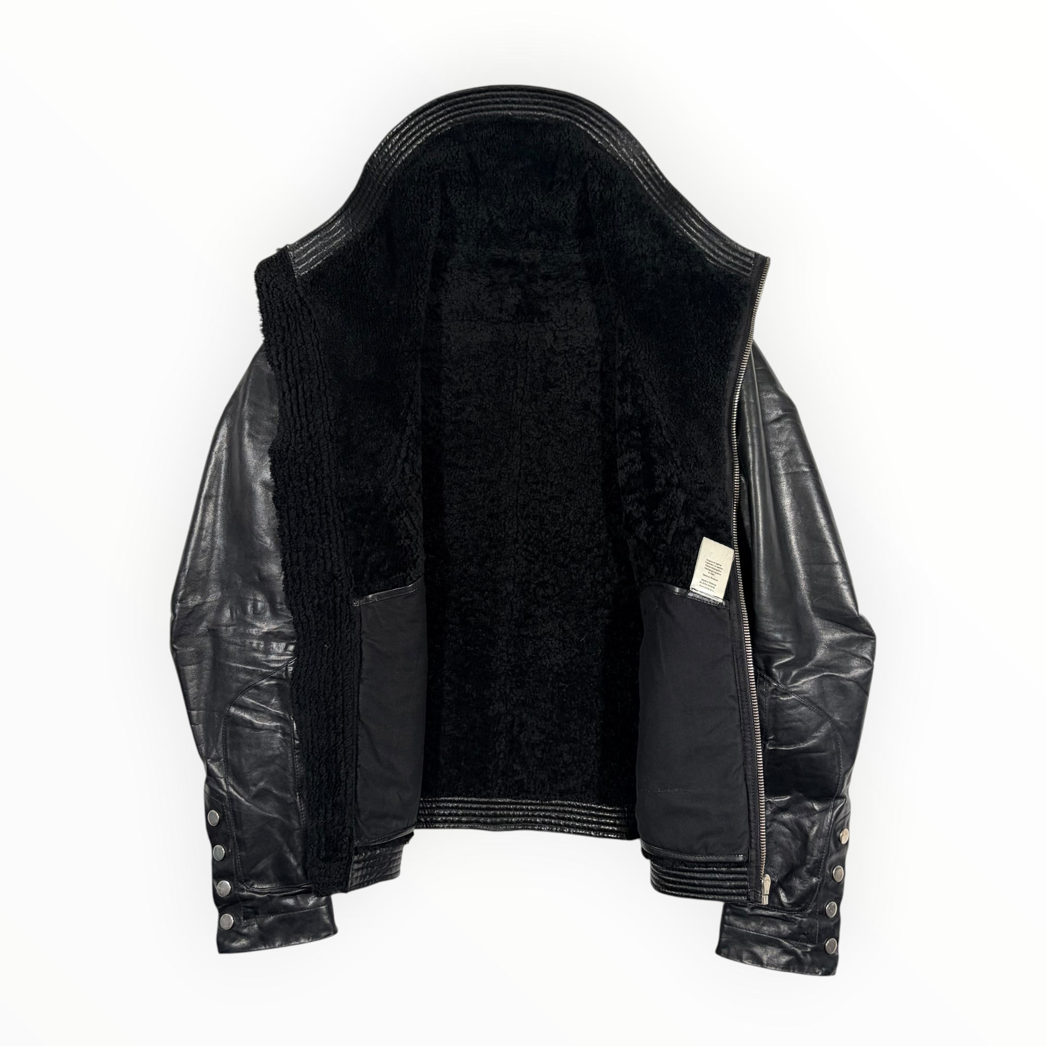Rick Owens FW12 "Mountain" Leather & Shearling Collar Jacket