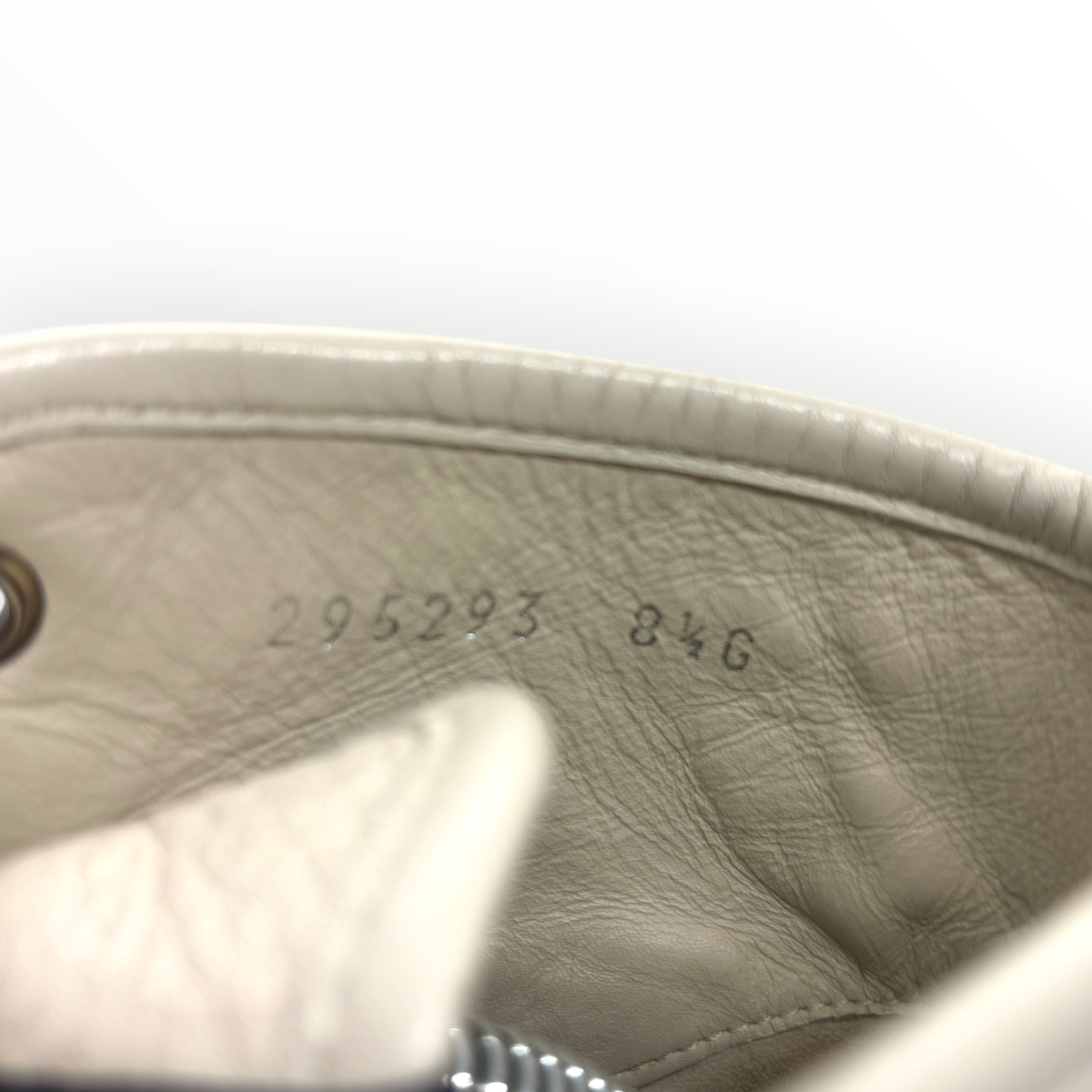 Gucci Off-White Pebbled Leather High-Top Sneakers