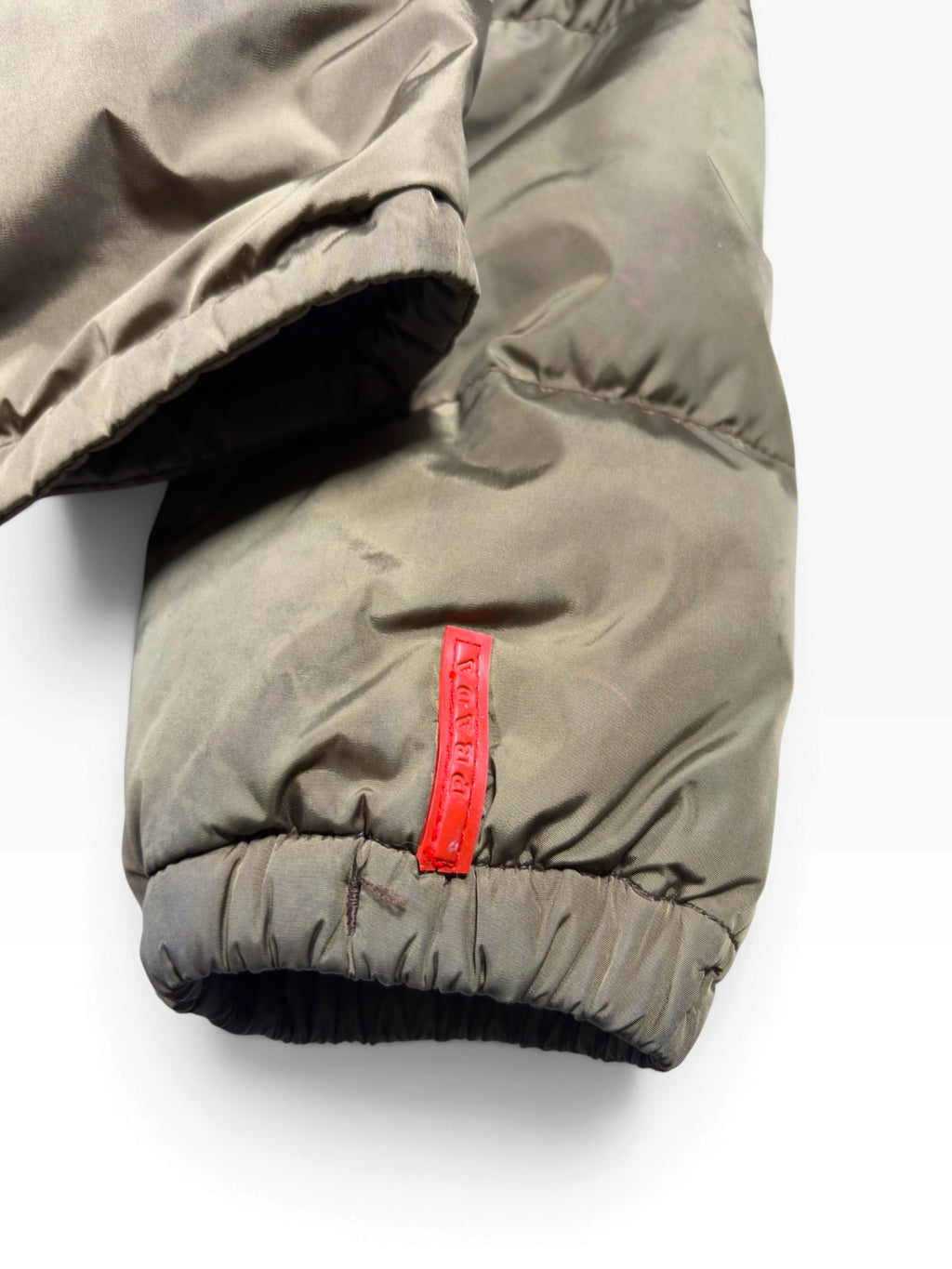 Prada Sport Olive Green Down Puffer Jacket