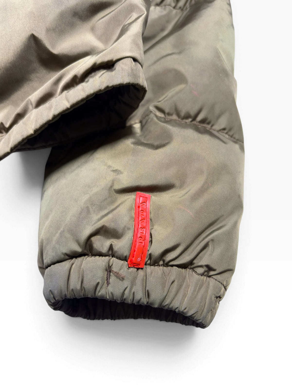 Prada Sport Olive Green Down Puffer Jacket
