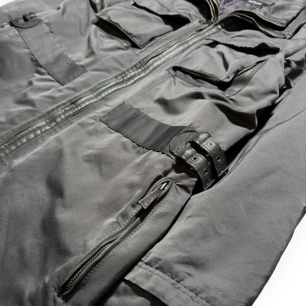 Versace Jeans Couture Leather-Trimmed Buckled Utility Parka