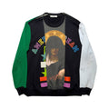 Givenchy by Riccardo Tisci "American Dream" Madonna Patchwork Zip-Shoulder Sweatshirt