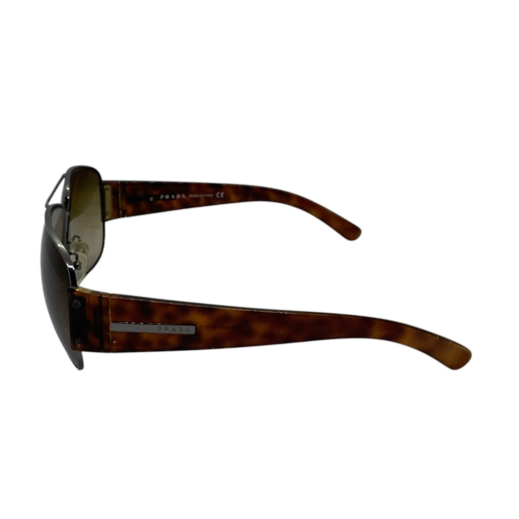 Prada Vintage Tortoiseshell & Gunmetal Aviator Sunglasses