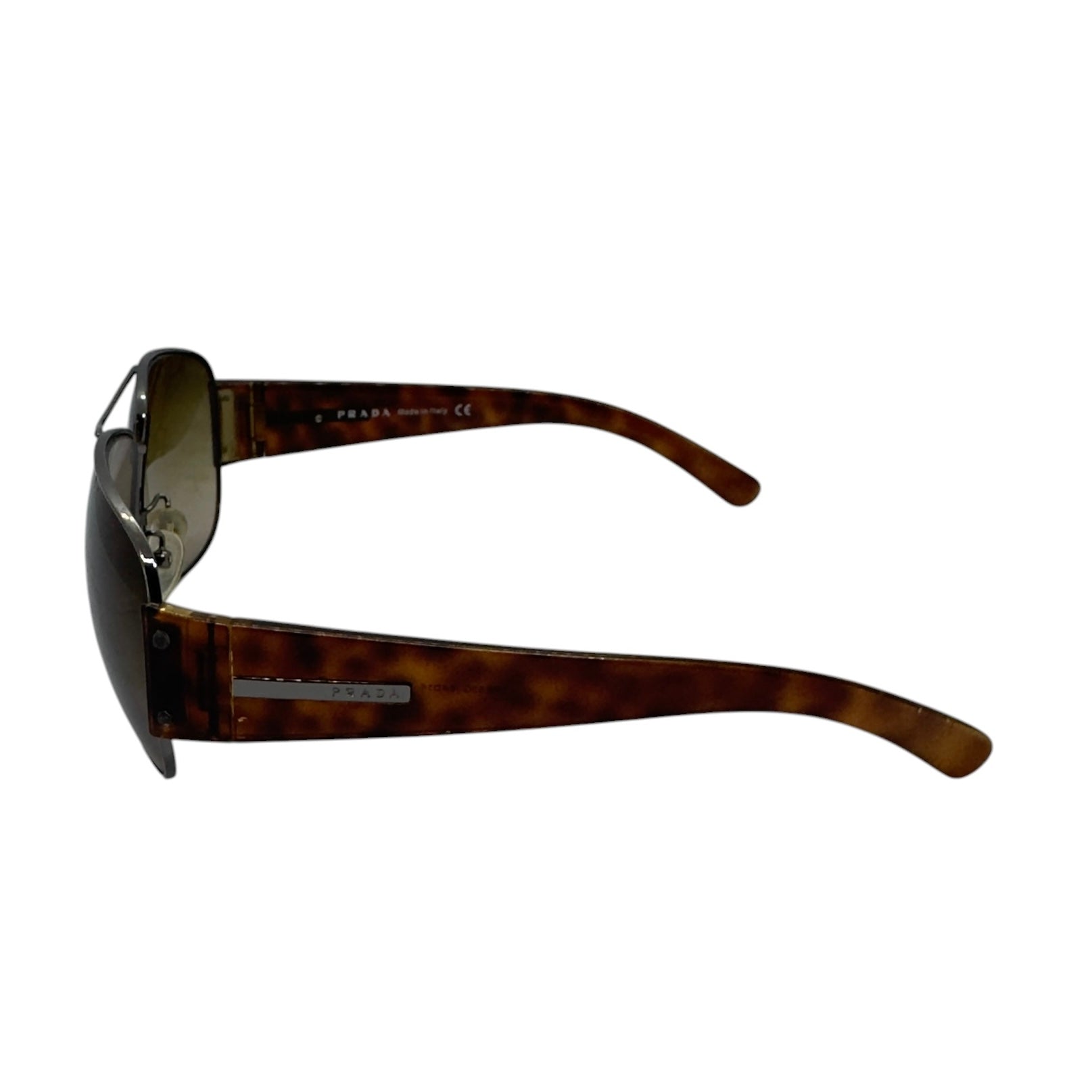 Prada Vintage Tortoiseshell & Gunmetal Aviator Sunglasses