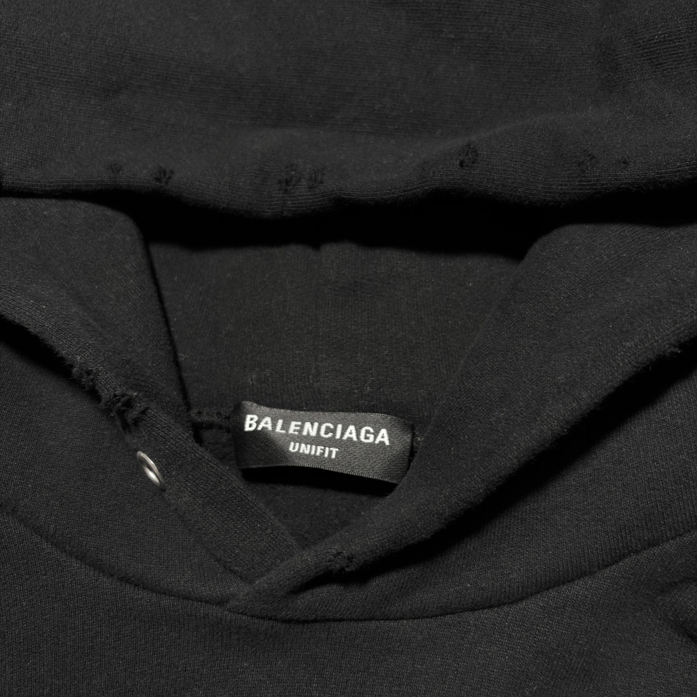 Balenciaga "FREE" Distressed Runway Pullover Hoodie