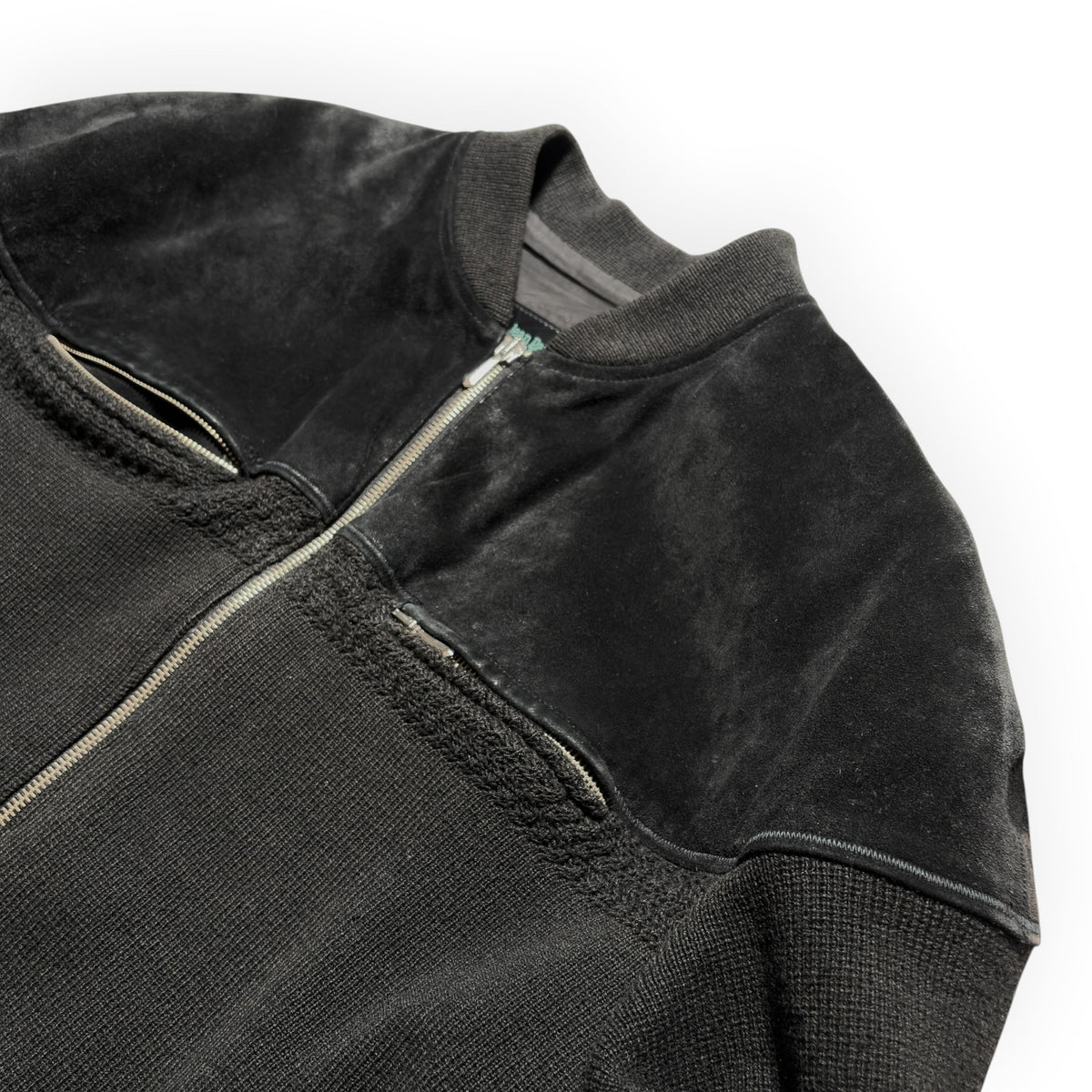 Jean Paul Gaultier CUIR Suede & Knit Hybrid Bomber Jacket
