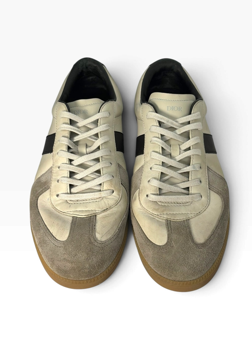 Dior Homme Off-White & Black Leather B01 Low-Top Sneakers