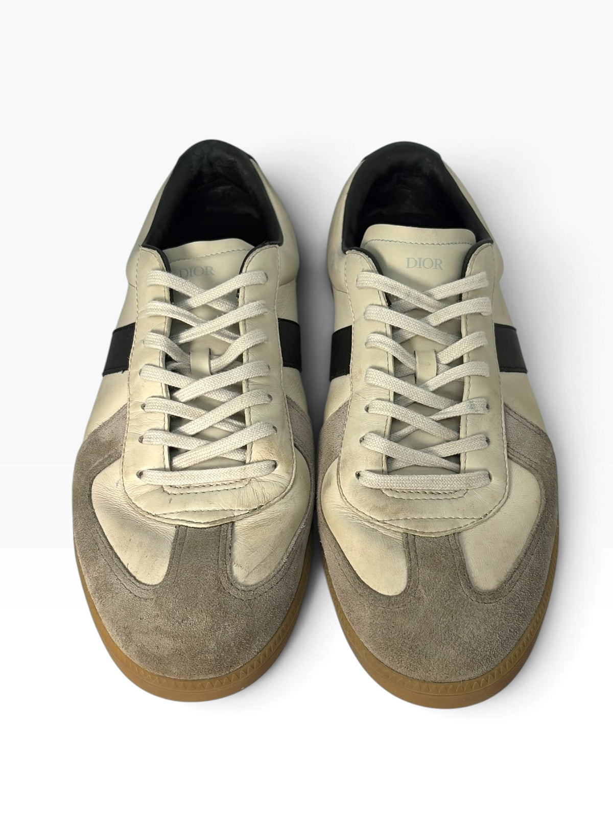 Dior Homme Off-White & Black Leather B01 Low-Top Sneakers