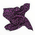 Gucci Purple Leopard Print Silk Scarf