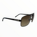 Gucci Vintage Dark Brown Metal Shield Aviator Sunglasses