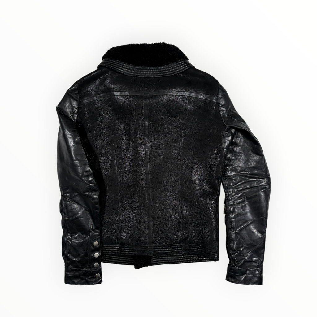 Rick Owens FW12 "Mountain" Leather & Shearling Collar Jacket