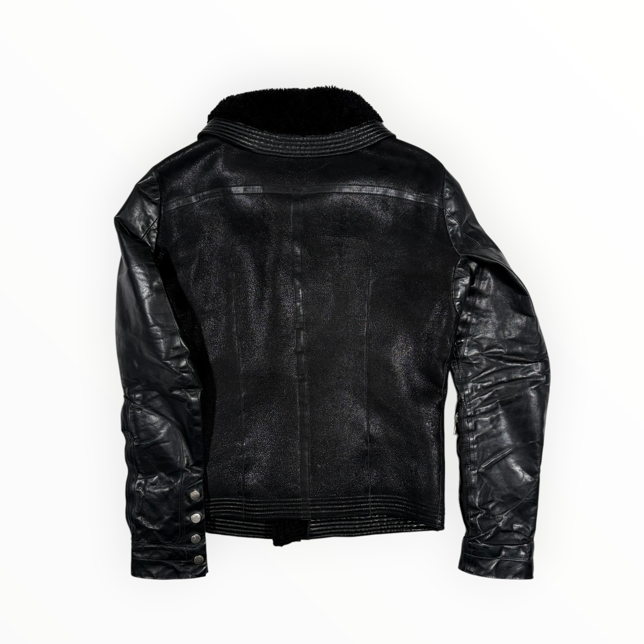 Rick Owens FW12 "Mountain" Leather & Shearling Collar Jacket