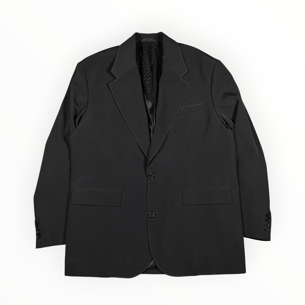 Acne Studios Contrast-Stitch Single-Breasted Blazer