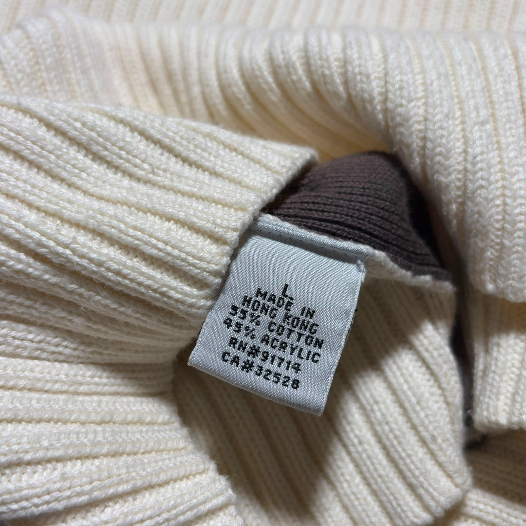 Armani Exchange Asymmetric Button Ribbed Knit Sweater